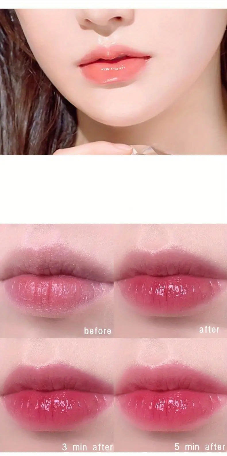 Labial de aloe vera con brillo y cambio de color